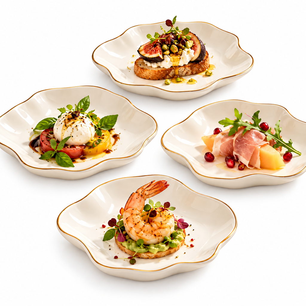 Kaeiya™ Organic Edge Appetizer Plate Set — product view