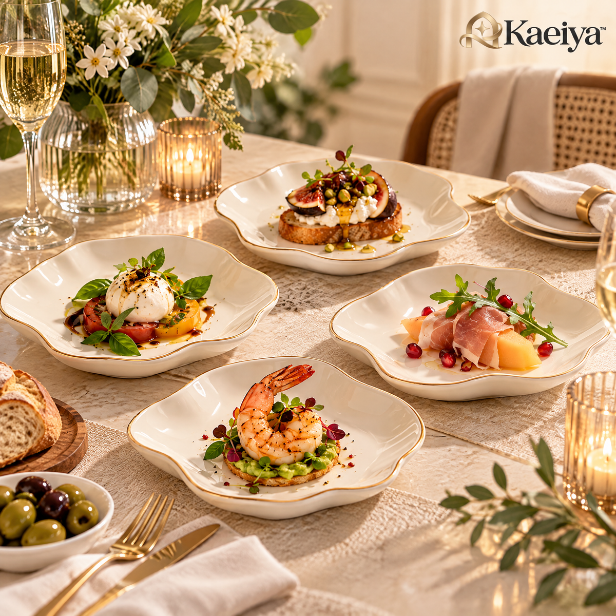 Kaeiya™ Organic Edge Appetizer Plate Set — feature details
