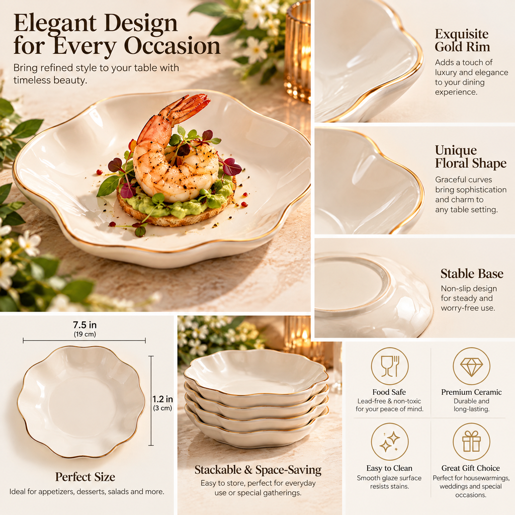 Kaeiya™ Organic Edge Appetizer Plate Set — styled setting