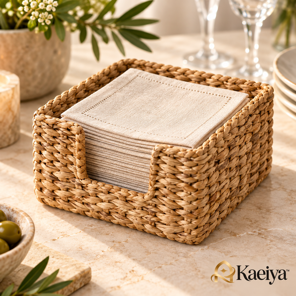 Kaeiya™ Woven Cocktail Napkin Holder — branded hero