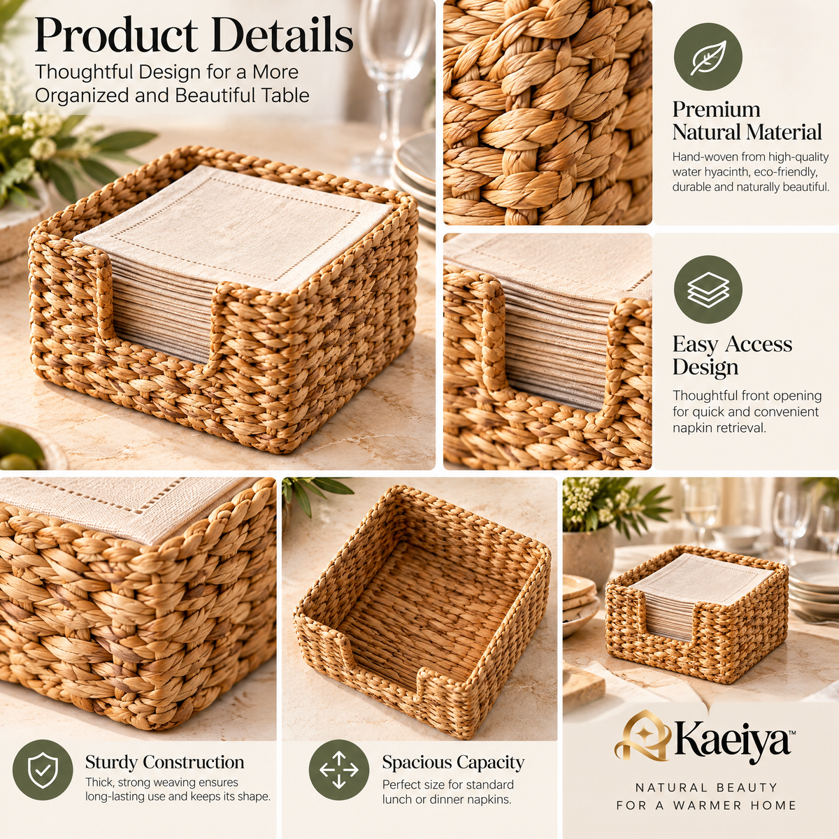 Kaeiya™ Woven Cocktail Napkin Holder — product view