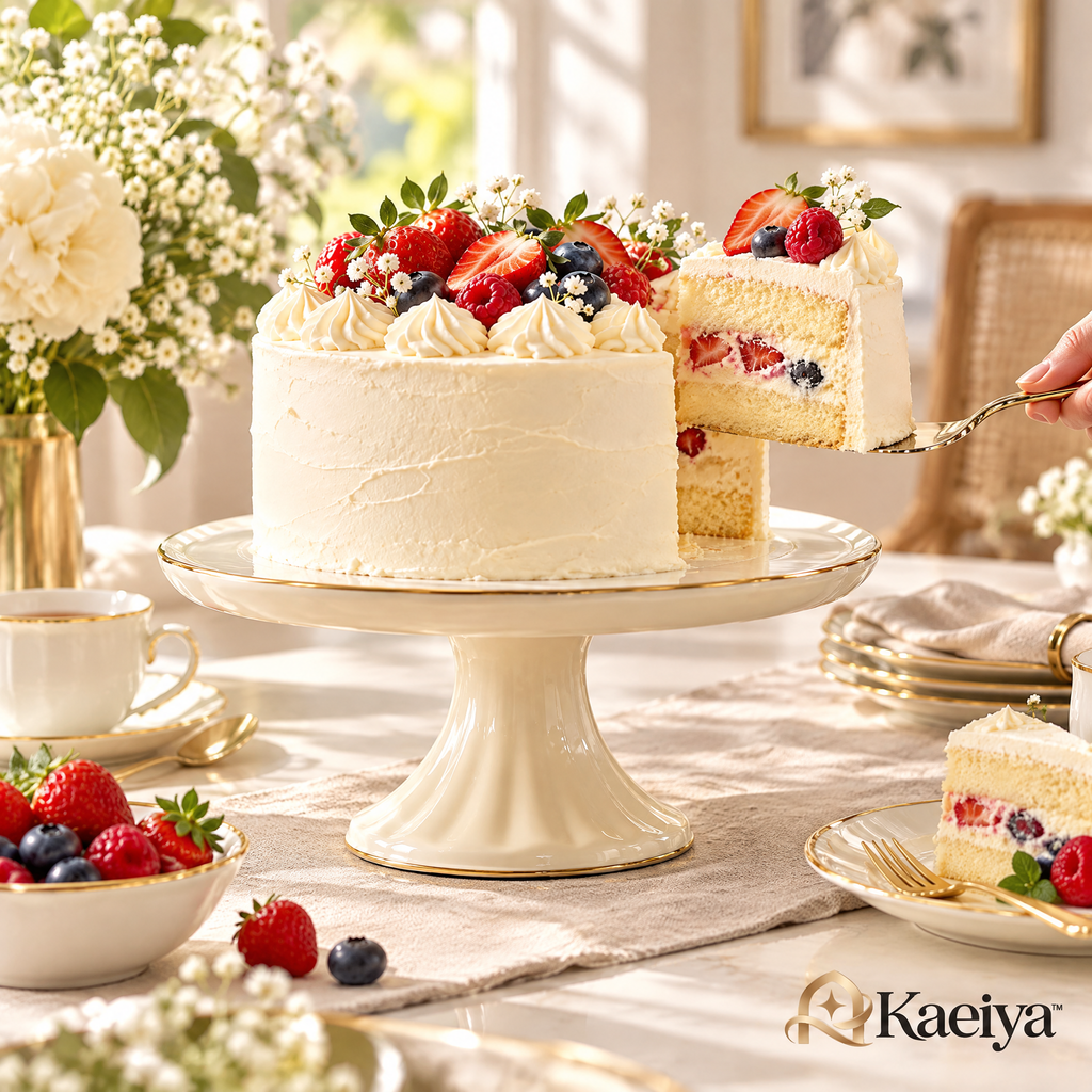Kaeiya™ Ivory Pedestal Cake Stand — product view