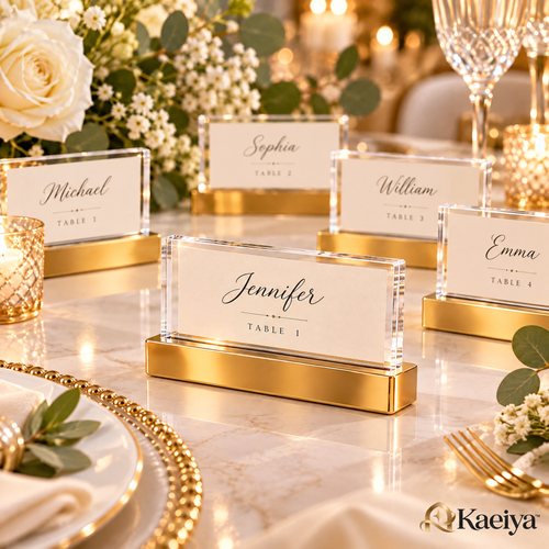Kaeiya™ Clear Acrylic Place Card Holder Set — product view