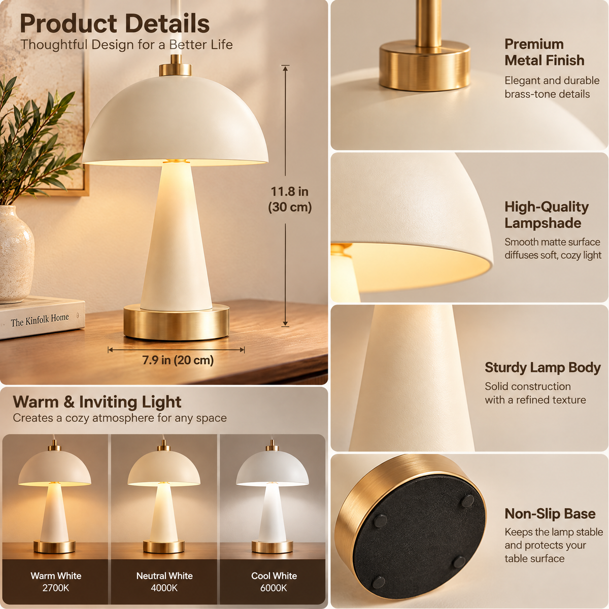 Kaeiya™ Cordless Rechargeable Table Lamp — product view