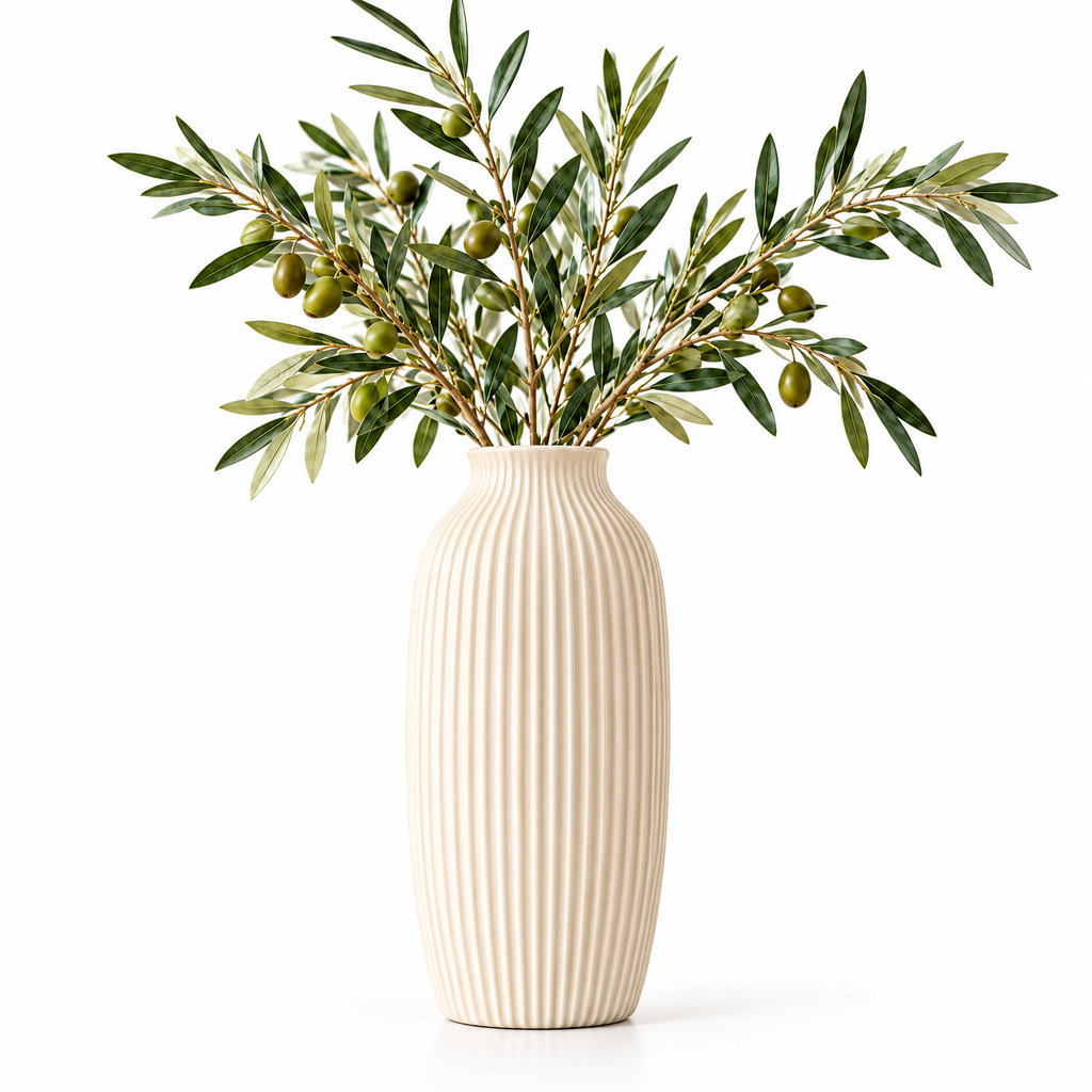 Kaeiya™ Ribbed Ceramic Vase — feature details