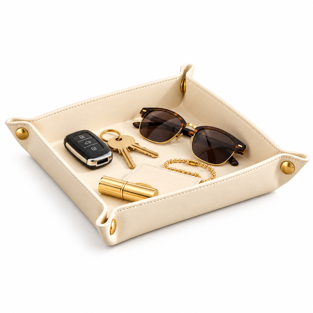 Kaeiya™ Faux Leather Catchall Tray — product view