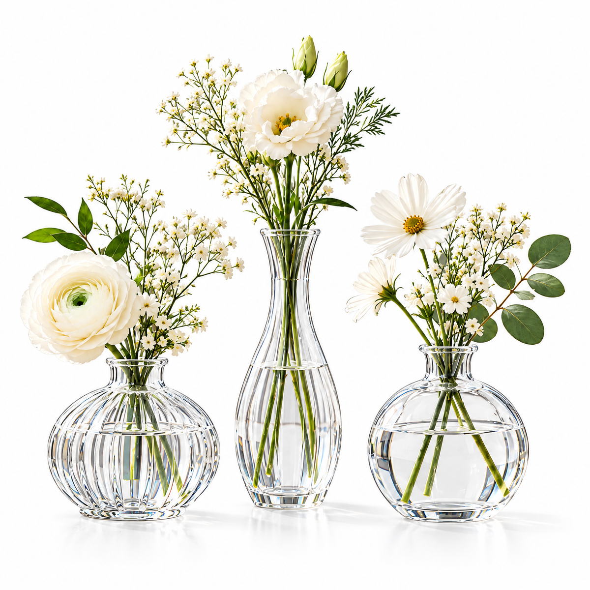 Kaeiya™ Clear Glass Bud Vase Trio — product view